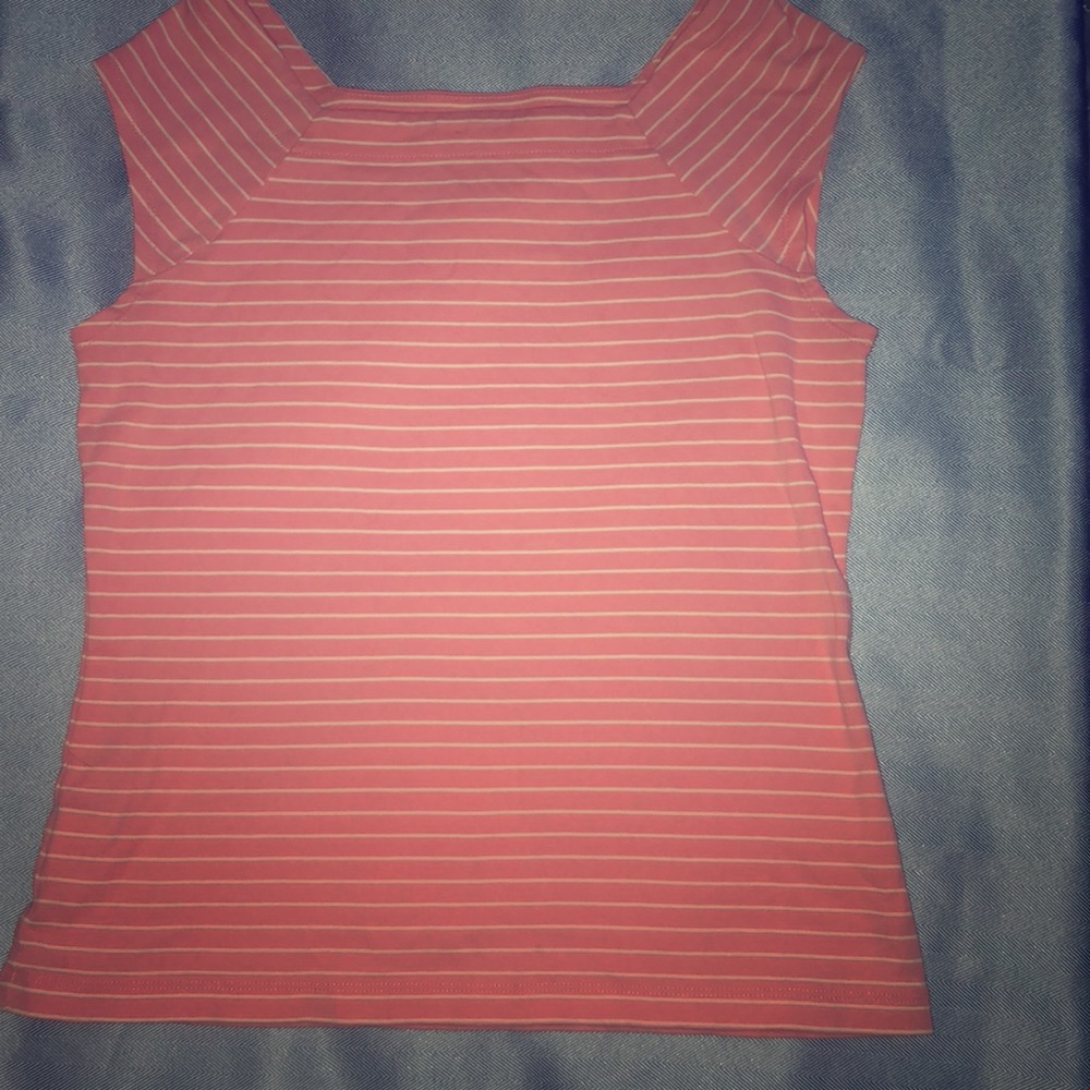 Pink and white Ann Taylor Loft top.